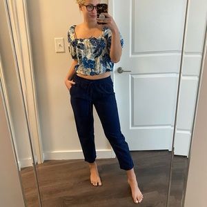 J. CREW Navy Blue Linen Pants